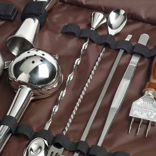 Bartender "Roll-up-kit" - Brunt skinn