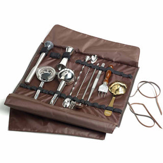 Bartender "Roll-up-kit" - Brunt skinn
